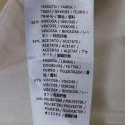 Pre Owned تنورة غوتشي ساتان قشدية بكسرات قصيرة مقاس صغير (سمول)