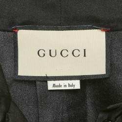 Pre Owned Gucci Multicolour Floral Print Silk Tie Neck Long Sleeve Blouse M