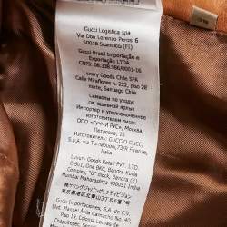 مملوكة مسبقًا تنورة غوتشي جلد بني بطول الركبة مقاس صغير