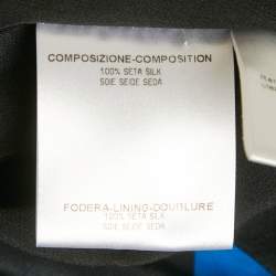 Pre Owned Gucci Blue/Black Polka Dots Silk Cowl Neck Mini Dress S