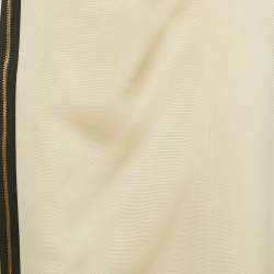 Pre Owned Gucci Cream Crepe and Silk Ruffle Trim Midi Skirt M