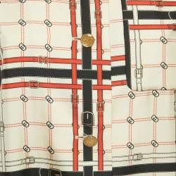 مملوكة مسبقًا Gucci Beige Interlocking GG Belt Print Silk Jacket M