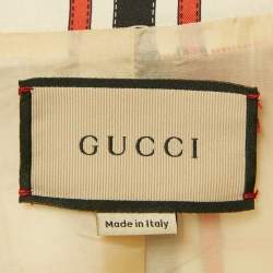 مملوكة مسبقًا Gucci Beige Interlocking GG Belt Print Silk Jacket M