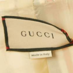 مملوكة مسبقًا Gucci Beige Interlocking GG Belt Print Silk Jacket M