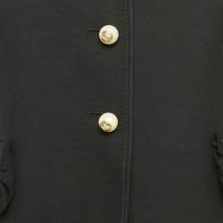 Pre Owned Gucci Black Silk Blend Ruffled Cuff Detail Jacket M