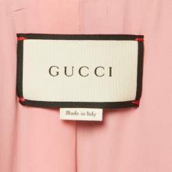 Pre Owned Gucci Black Silk Blend Ruffled Cuff Detail Jacket M