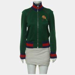 Pre Owned Gucci Embroidered Zip-Up Jacket