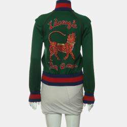 Pre Owned Gucci Embroidered Zip-Up Jacket