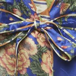 Pre Owned Gucci Multicolor Floral Print Silk Robe M