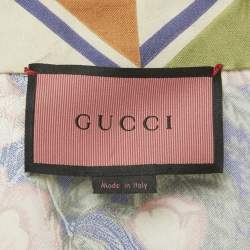 Pre Owned Gucci Multicolor Floral Print Silk Robe M