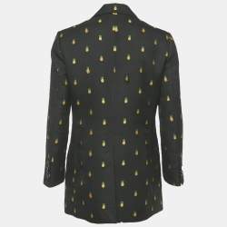Pre Owned Gucci Black Pineapple Jacquard Gabardine Blazer S