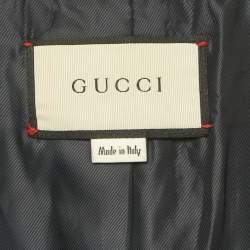 Pre Owned Gucci Black Pineapple Jacquard Gabardine Blazer S