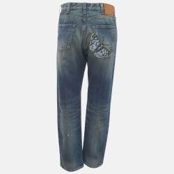 Pre Owned Gucci Blue Denim High-Rise Jeans M/Waist 30"