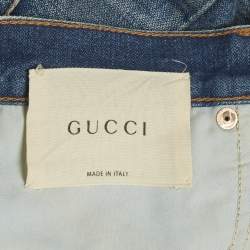 Pre Owned Gucci Blue Denim High-Rise Jeans M/Waist 30"