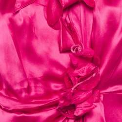 Pre Owned فستان غوتشي حرير مزخرف نوچوم فوشيا مقاس صغير