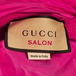 Pre Owned فستان غوتشي حرير مزخرف نوچوم فوشيا مقاس صغير