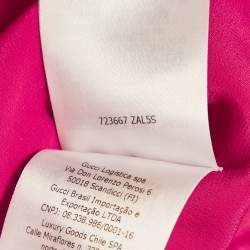 Pre Owned فستان غوتشي حرير مزخرف نوچوم فوشيا مقاس صغير