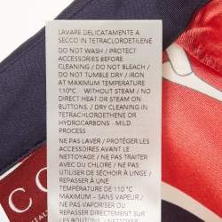 Pre Owned بلوزة غوتشي حرير بطبعة هورسبيت أحمر/أزرق مقاس صغير (سمول)