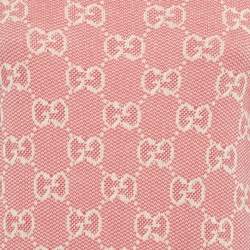 مملوكة مسبقًا فستان غوتشي تريكو جاكار وردي قصير مقاس صغير