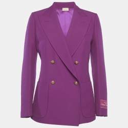 مملوكة مسبقًا Gucci Creations Original Pink Crepe Double Breasted Blazer S