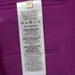 مملوكة مسبقًا جاكيت بليزر غوتشي كريب وردي مزدوج الصدر مقاس صغير