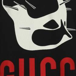 Pre Owned سويت شيرت غوتشي جيرسي أسود بطبعة جرافيك ياقة دائرية مقاس صغير جداً (إكس سمول)