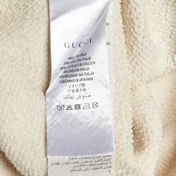 Pre Owned Gucci Cream Vintage Logo Tiger Print Cotton Oversized Sweatshirt L