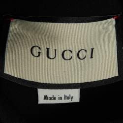 Pre Owned فستان غوتشي جيرسي أسود بتفصيل حزام الحذاء متوسط الطول مقاس متوسط - ميديم