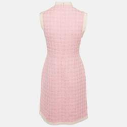 مملوكة مسبقًا فستان غوتشي تويد وردي بدون أكمام مقاس صغير (سمول)