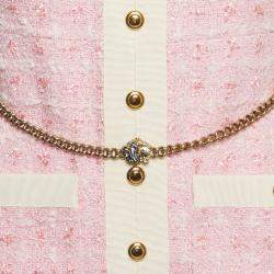 Pre Owned Gucci Pink Tweed Sleeveless Sheath Dress S