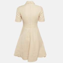 Pre Owned فستان غوتشي بيج تويِل ميني ملائم ومُزهر XS (صغير جدًا)