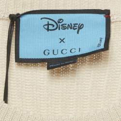 Pre Owned Gucci X Disney Cream Wool Blend Donald Duck Detail Sweater S