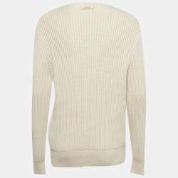 Pre Owned Gucci X Disney Cream Wool Blend Donald Duck Detail Sweater S