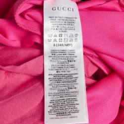 Pre Owned Gucci Pink Jersey Logo Patch Hoodie and Pants Suits S