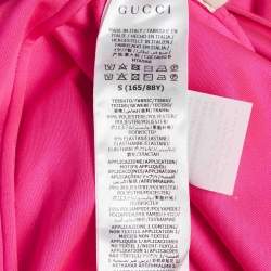 Pre Owned Gucci Pink Jersey Logo Patch Hoodie and Pants Suits S