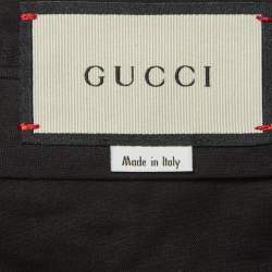 Pre Owned Gucci Black Web Trim Crepe Trousers S