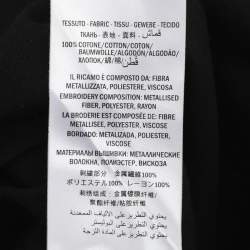 Pre Owned تي شيرت غوتشي بشعار نمر مزين بترتر جيرسي أسود مقاس صغير جداً