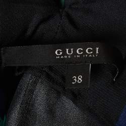 Pre Owned Gucci Blue Printed Silk Kaftan Top S