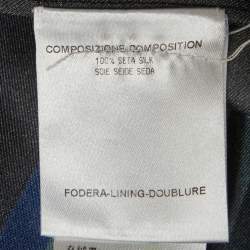 Pre Owned Gucci Blue Printed Silk Kaftan Top S