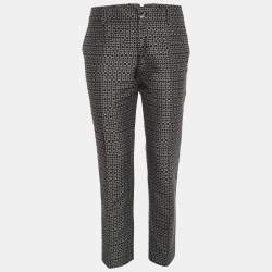 Pre Owned بنطلون غوتشي جاكار أسود بقصة ضيقة مقاس متوسط 