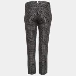 Pre Owned Gucci Black Jacquard Slim Fit Trousers M