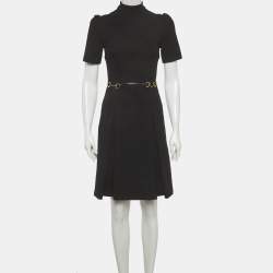 Pre Owned Gucci Black Stretch Jersey Mock Neck Mini Dress XS