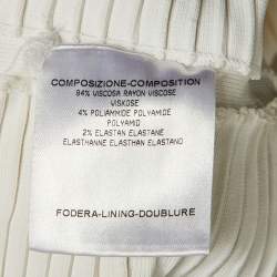 Pre Owned Gucci White Ribbed Knit Halter Neck Top S