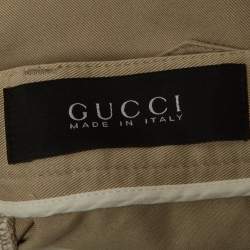 Pre Owned بنطلون غوتشي تويل بيج بثنيات مقاس كبير