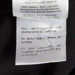 Pre Owned Gucci Black Mesh Trim Silk Midi Dress M