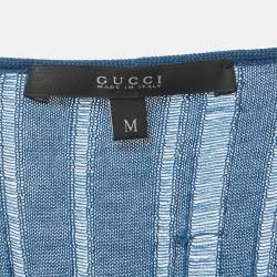 Pre Owned Gucci Blue Rib Knit Tank Top M
