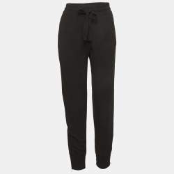 Pre Owned Gucci Black Twill Zip Detail Joggers S