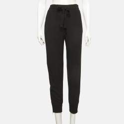 Pre Owned Gucci Black Twill Zip Detail Joggers S