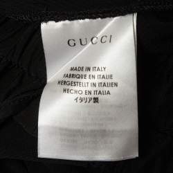 Pre Owned Gucci Black Twill Zip Detail Joggers S