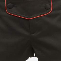 Pre Owned Gucci Black Twill Contrast Trim Micro Mini Shorts S